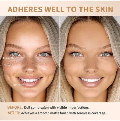 Skin Tint Foundation Stick with Brush Multi Use Matte Waterproof Long Lasting Oil Control Thin Coverage for Blemishes Concealer